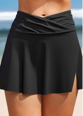 High Waisted Black Side Slit Swim Skirt | thumb picture 