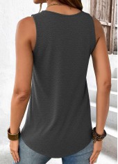 Dark Grey Sleeveless Round Neck Tank Top | thumb picture 