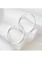 Silver Round Geometric Design Alloy Earrings | thumb picture 