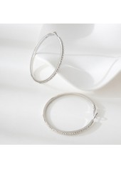 Silver Round Geometric Design Alloy Earrings | thumb picture 