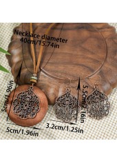 Dark Coffee Alloy Earrings and Necklace | thumb picture 