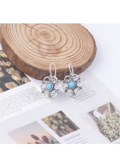 Silver Alloy Detail Flower Shape Earrings | thumb picture 