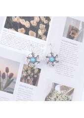 Silver Alloy Detail Flower Shape Earrings | thumb picture 