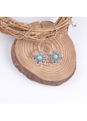 Silver Alloy Detail Flower Shape Earrings | thumb picture 