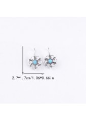 Silver Alloy Detail Flower Shape Earrings | thumb picture 