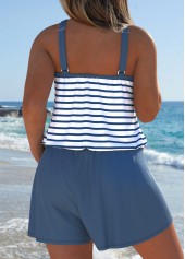 Striped Dusty Blue One Piece Swimwear | thumb picture 