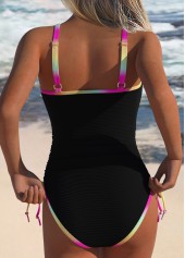 Ombre Black Ruched One Piece Swimwear | thumb picture 