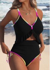 Ombre Black Ruched One Piece Swimwear | thumb picture 