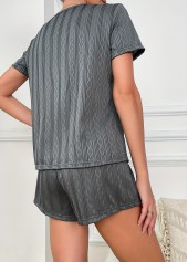 Dark Grey Marl Short Sleeve Lounge Top and Shorts | thumb picture 