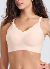 Skin Color Push-up V Neck Bra