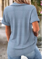 Dusty Blue Polka Dot Short Sleeve Shirt | thumb picture 