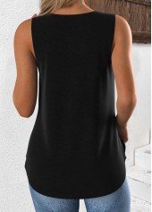 Black Sleeveless V Neck Tank Top | thumb picture 