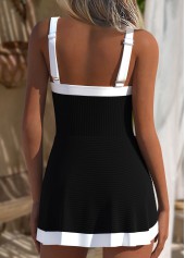 Black Square Neck One Piece Swimdress | thumb picture 