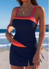 Mid Waisted Tie Navy Tankini Set | thumb picture 