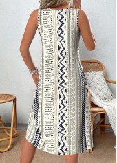 Multi Color Tribal Print A Line Sleeveless Dress | thumb picture 