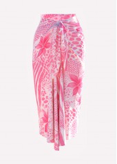 Floral Print Pink One Piece Swimwear and Skirt | thumb picture 