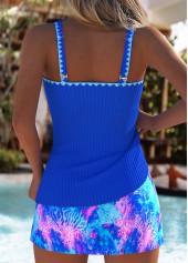 Mid Waisted Marine Life Print Royal Blue Tankini Set | thumb picture 