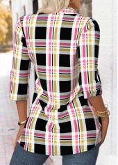 Multi Color Tummy Coverage Plaid Fake Two Piece Twinset | thumb picture 