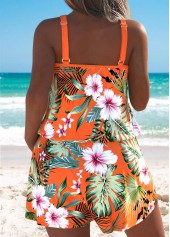 Floral Print Orange One Piece Swimwear | thumb picture 