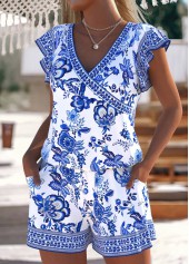 Random Floral Print White One Piece Swimwear | thumb picture 