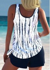 Mid Waisted Tie Dye Print Navy Tankini Set | thumb picture 