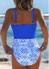 Random Floral Print Royal Blue One Piece Swimwear | thumb picture 
