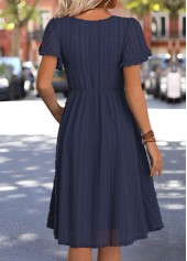 Navy Short Sleeve Round Neck Dress | thumb picture 