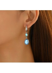 Blue Color Teardrop Alloy Detail Earrings | thumb picture 