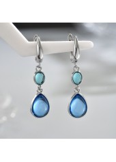 Blue Color Teardrop Alloy Detail Earrings | thumb picture 