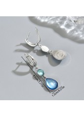 Blue Color Teardrop Alloy Detail Earrings | thumb picture 