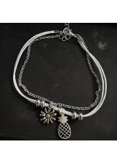 Silver Color Alloy Double Layer Anklet | thumb picture 