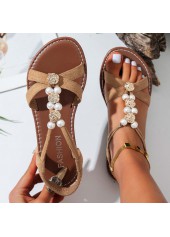 Light Camel Rubber Peep Toe Falt