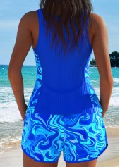Mid Waisted Pocket Blue Tankini Set | thumb picture 