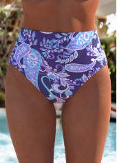 Mid Waisted Paisley Print Purple Tankini Set | thumb picture 