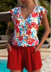 Floral Print Red One Piece Swimwear | thumb picture 