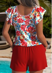 Floral Print Red One Piece Swimwear | thumb picture 