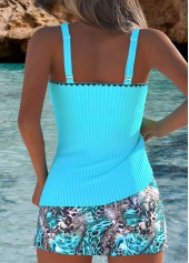 Mid Waisted Leopard Cyan Tankini Set | thumb picture 