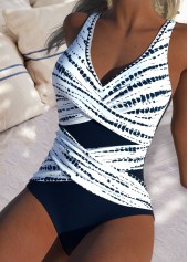 Tie Dye Print Navy One Piece Swimwear | thumb picture 