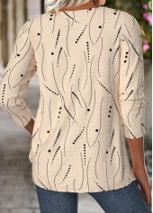 Light Camel Polka Dot Long Sleeve T Shirt | thumb picture 