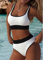 Mid Waisted White Scoop Neck Bikini Set | thumb picture 