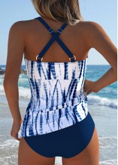 Mid Waisted Tie Dye Print Navy Tankini Set | thumb picture 