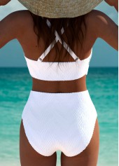Mid Waisted Hollow Out White Bikini Set | thumb picture 