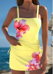 Mid Waisted Floral Print Yellow Tankini Set | thumb picture 