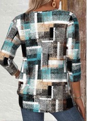 Multi Color Geometric Print Long Sleeve T Shirt | thumb picture 