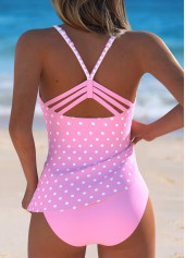 Mid Waisted Polka Dot Light Pink Tankini Set | thumb picture 