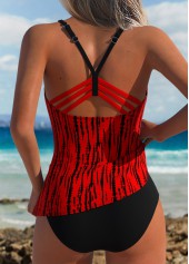 Tie Dye Print Red Tankini Set | thumb picture 