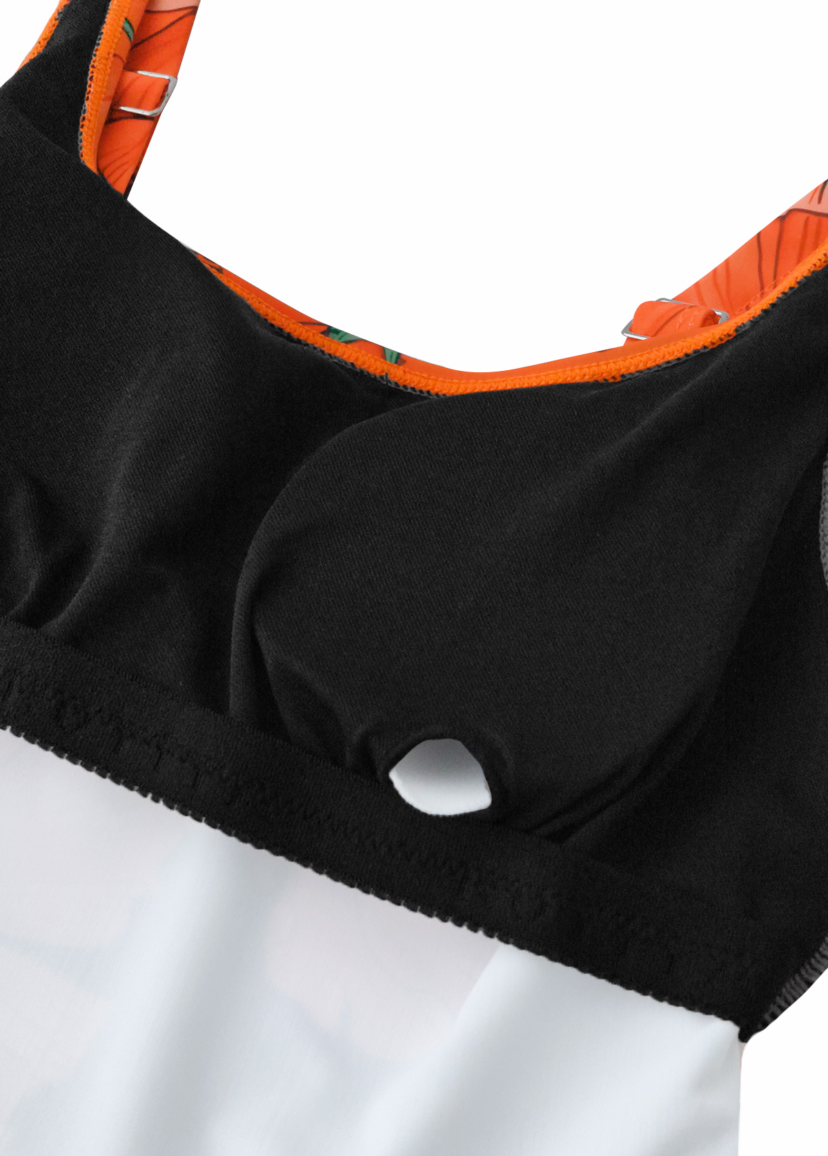 Tie Floral Print Black One Piece Swimdress | picture 