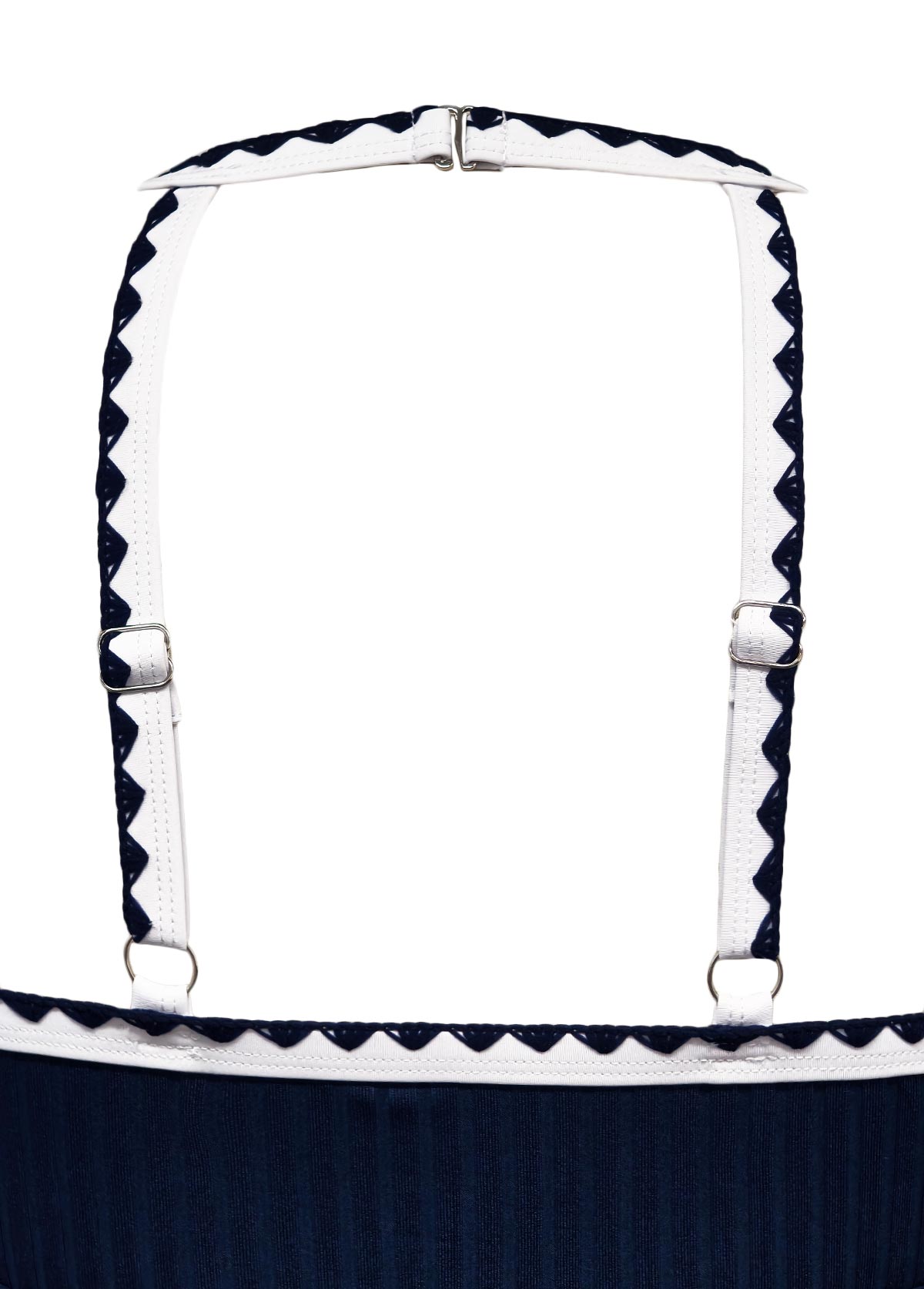 Contrast Binding Marine Life Print Navy Tankini Set | picture 