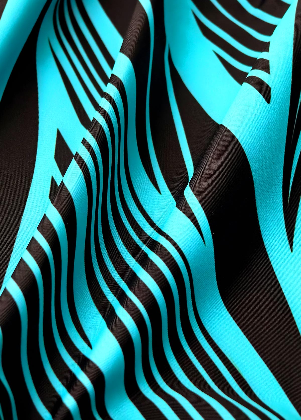 Tummy Coverage Mid Waisted Geometric Print Cyan Tankini Set | picture 