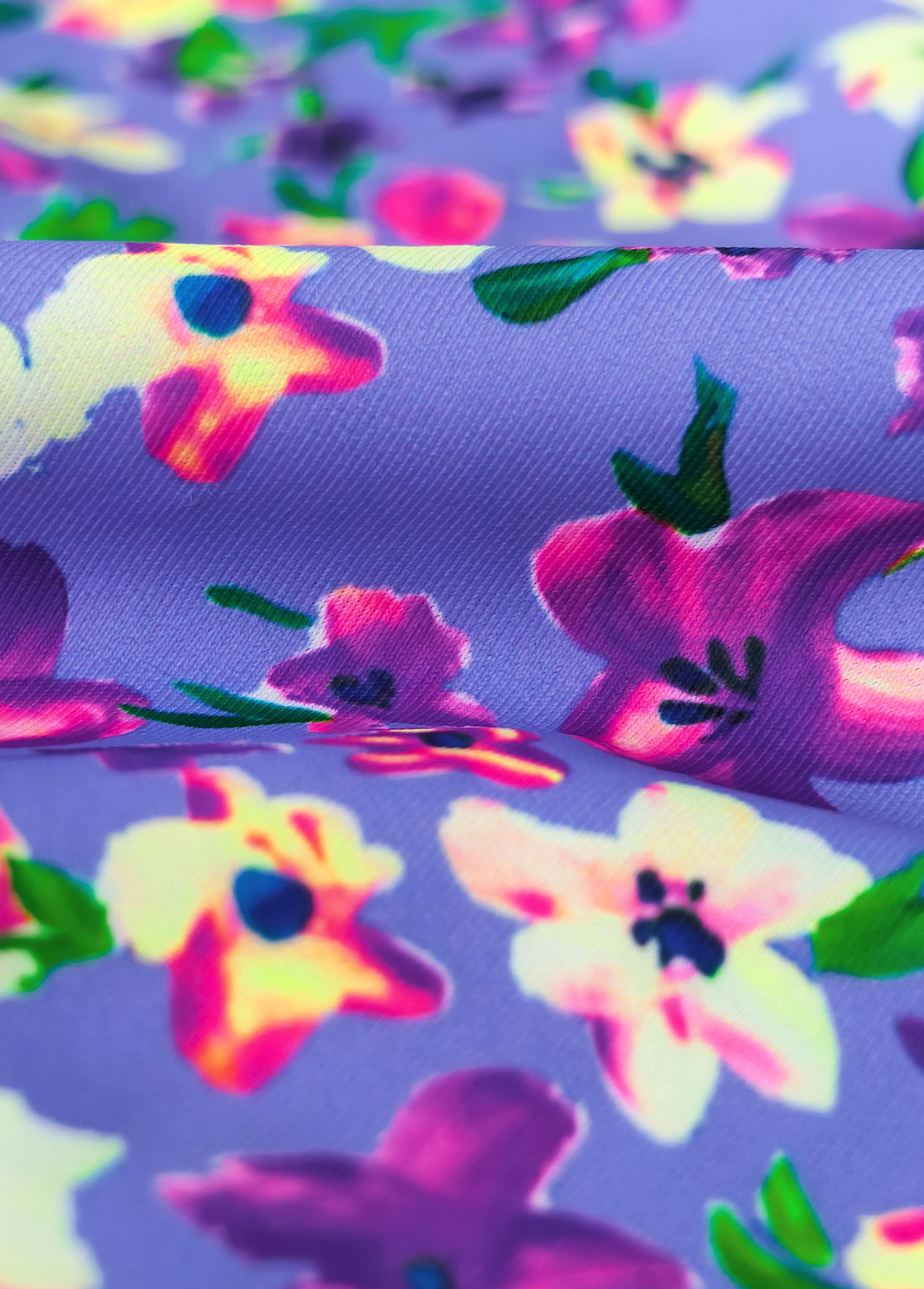 High Waisted Floral Print Light Purple Tankini Set | picture 